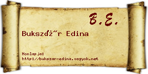 Bukszár Edina névjegykártya