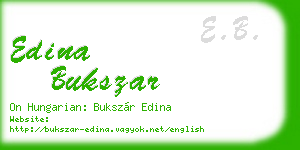edina bukszar business card